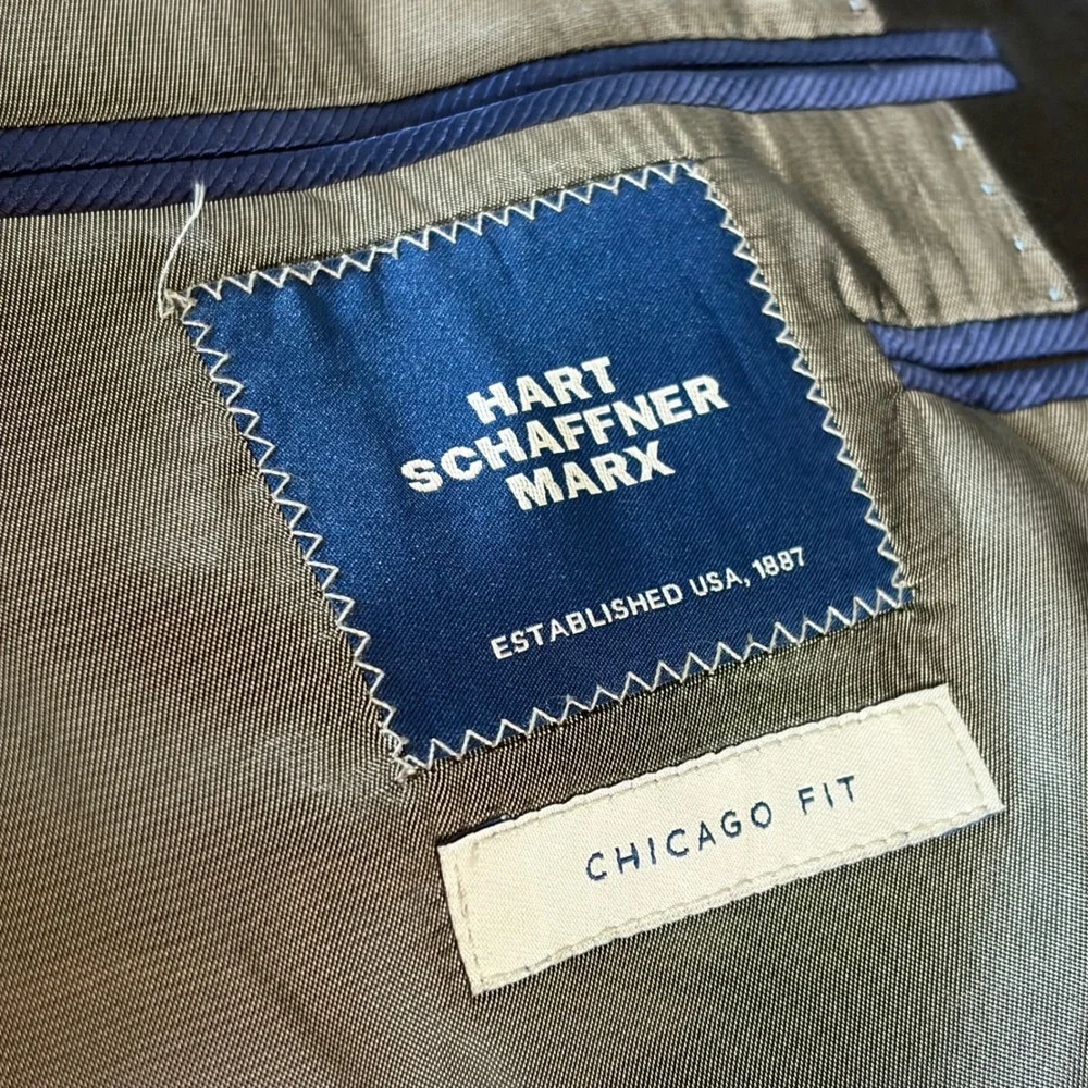 Hart Schaffner Marx Chicago Luxe Stretch Blazer Mens 50L Black Wool NWT